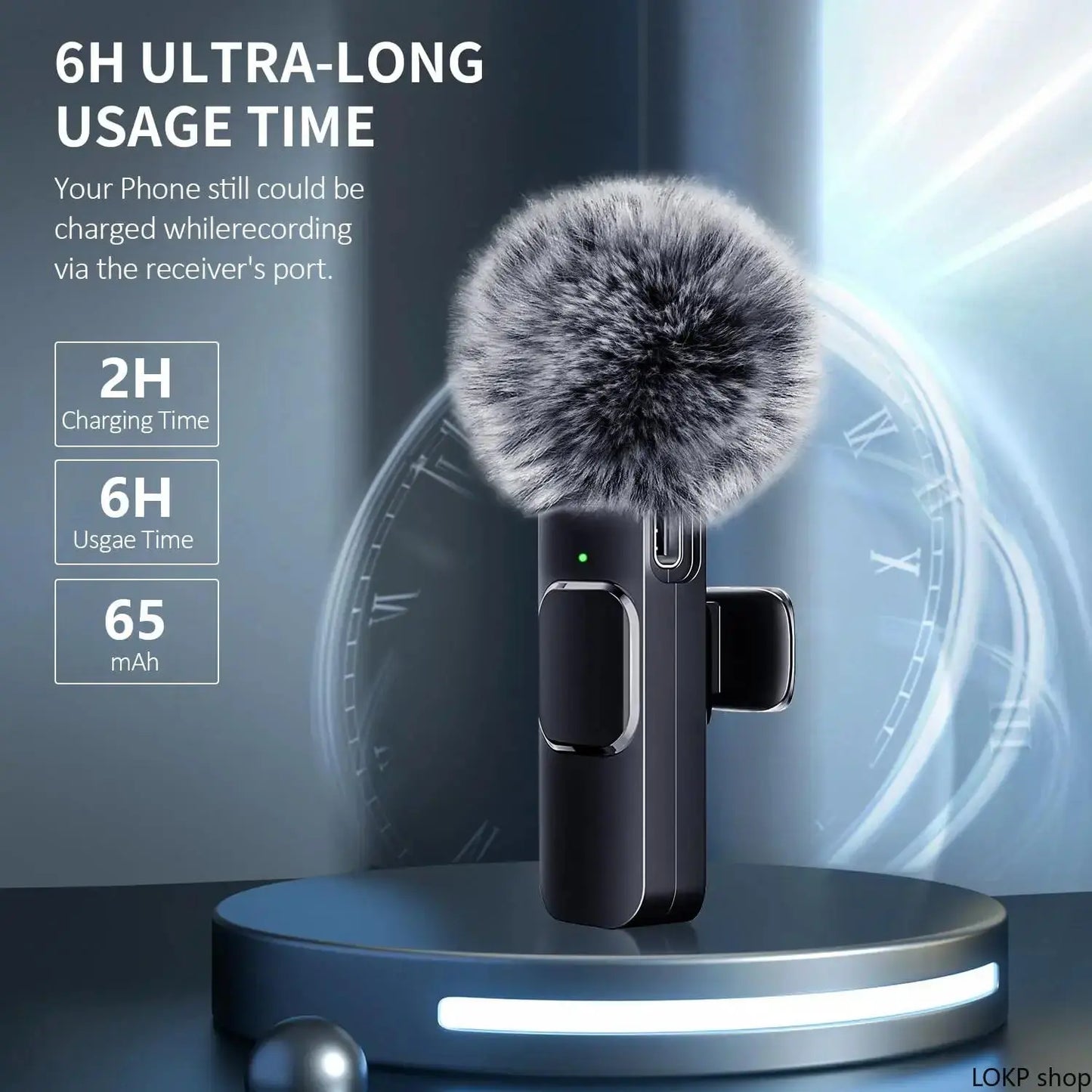 2 Pcs Wireless Lavalier Microphones for Iphone, Android, Ipad - Mini Wireless Clip-On Microphones Crystal Clear Sound Quality for Recording, Live Streaming,Vlog