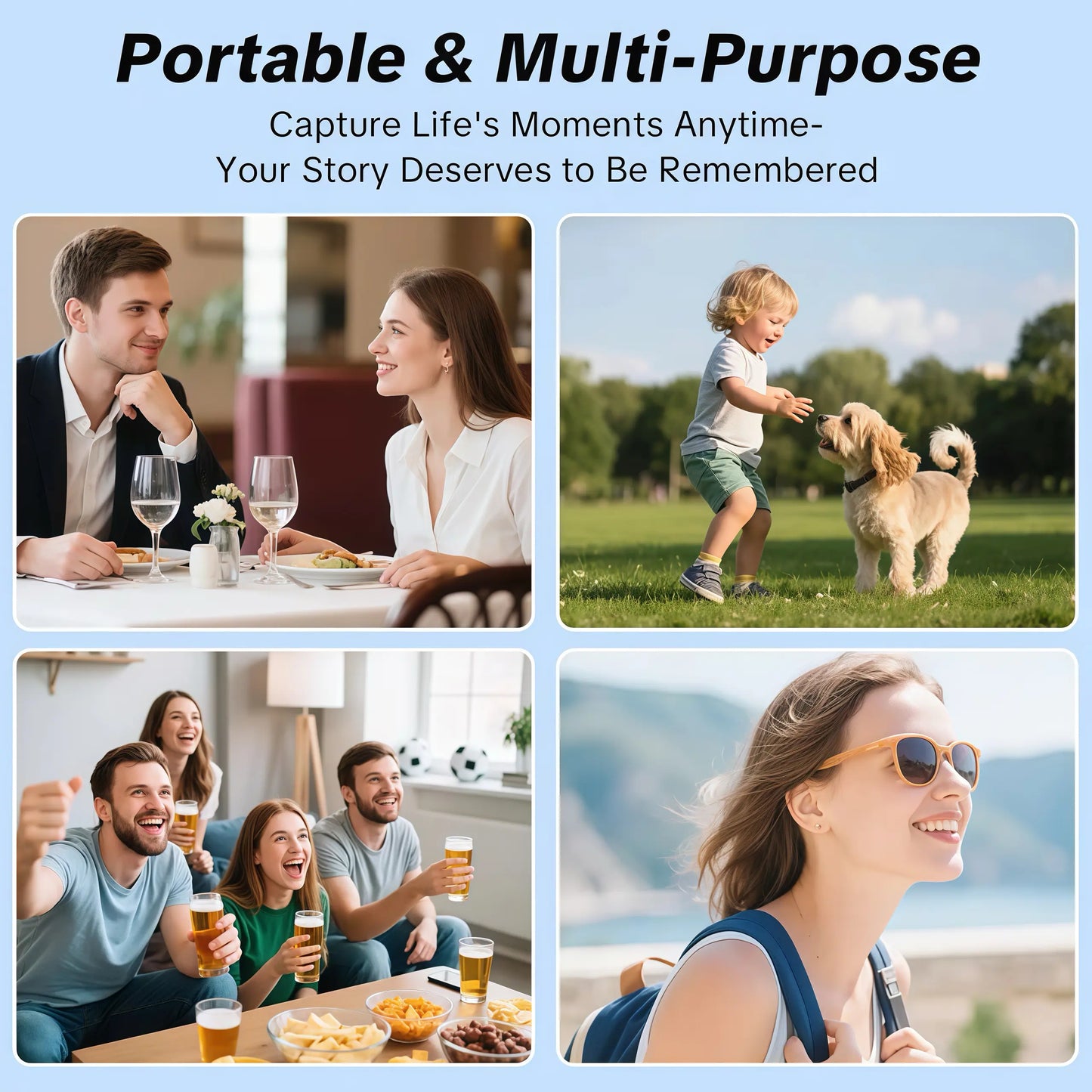 Portable Ultra HD Video Recorder with 180° Rotating Lens, Handheld Stabilizer Pocket Camera, Full Body Camera for Vlogging, Travel & Daily Life Recording, USB Rechargeable, Black, Vlogging Camera,Durable Construction, Camcorder#Summerwins #Dealsforyoudays