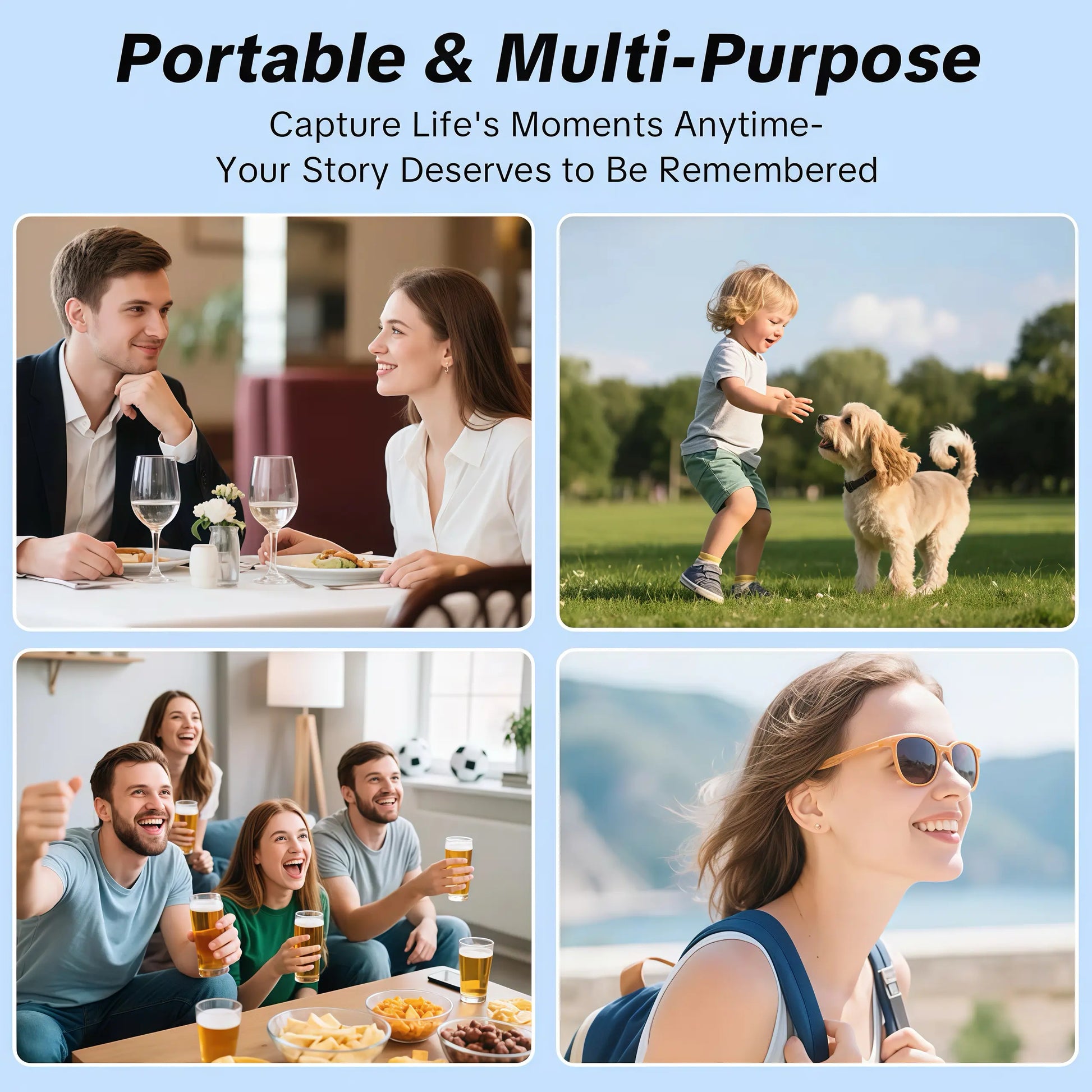 Portable Ultra HD Video Recorder with 180° Rotating Lens, Handheld Stabilizer Pocket Camera, Full Body Camera for Vlogging, Travel & Daily Life Recording, USB Rechargeable, Black, Vlogging Camera,Durable Construction, Camcorder#Summerwins #Dealsforyoudays