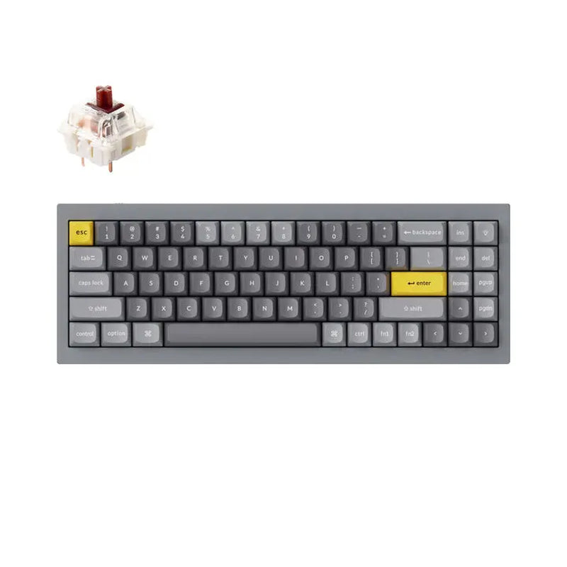 Keychron Q7 Wired Custom Mechanical Keyboard, 70% Layout QMK/VIA Programmable Macro with Hot-Swappable Gateron G Pro Brown Switch Double Gasket Compatible with Mac Windows Linux