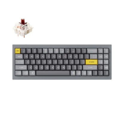 Keychron Q7 Wired Custom Mechanical Keyboard, 70% Layout QMK/VIA Programmable Macro with Hot-Swappable Gateron G Pro Brown Switch Double Gasket Compatible with Mac Windows Linux