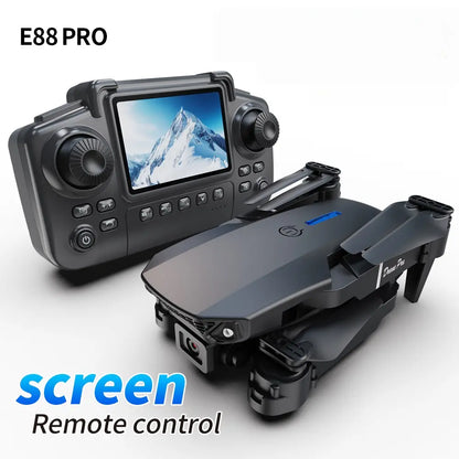 E88 Pro Drone with Screen Remote Control - Foldable Camera Drone for Beginners, Easy to Fly