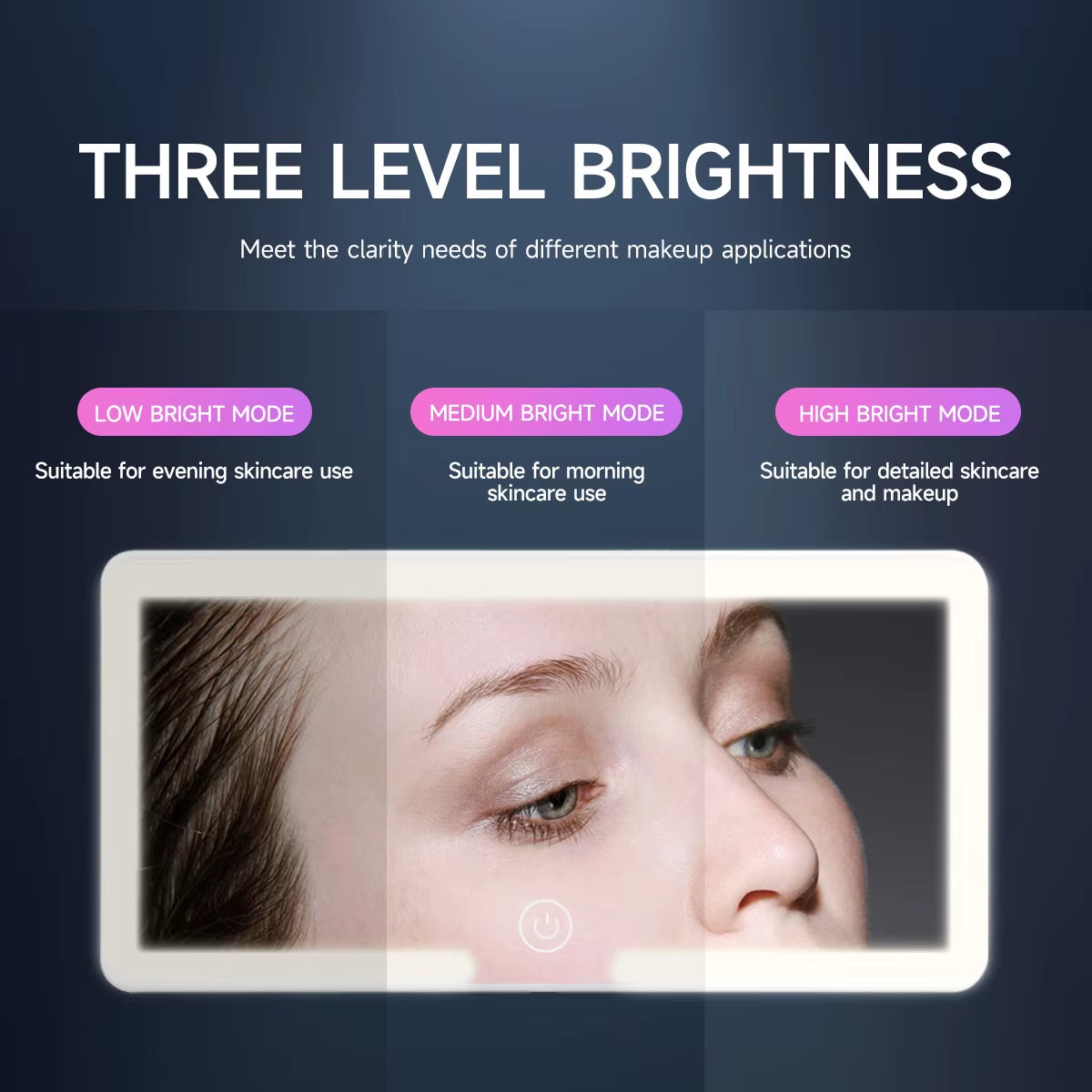 Rechargeable LED HD Car Visor Makeup Mirror