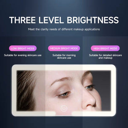 Rechargeable LED HD Car Visor Makeup Mirror