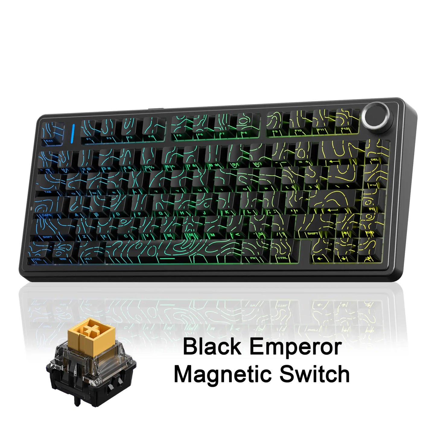 [NEW]AULA F75 HE Wireless Magnetic Switch Custom Gaming Keyboard, 75% Hall Effect Keyboard with Rapid Trigger, 8000Hz Polling Rate , Adjustable Actuation, BT/2.4G/USB-C, Hot Swappable RGB Backlit Keyboard for PC Gamer Multi-Device Creamy Keyboard
