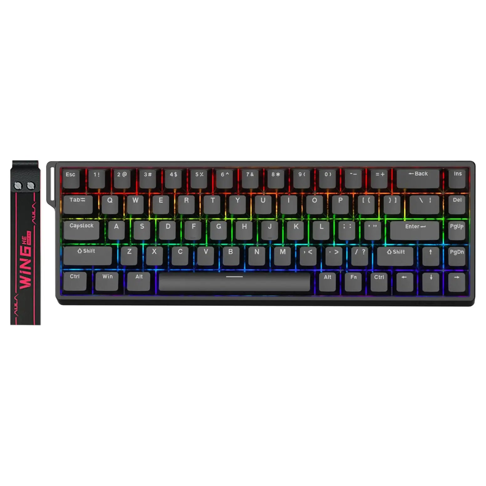 AULA WIN68 HE Mechanical Gaming Keyboard Accessory, 60% Layout, Hall Effect Magnetic Switch, Adjustable Actuation Fast Trigger Mode, 8000Hz Polling Rate, RGB Backlit, Wired Black for Laptop/Pc Gamers, Computer Keyboards, Keyboard Accessory Keyboards