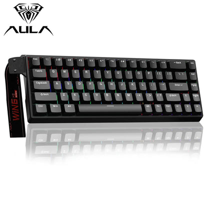 AULA WIN68 HE Mechanical Gaming Keyboard Accessory, 60% Layout, Hall Effect Magnetic Switch, Adjustable Actuation Fast Trigger Mode, 8000Hz Polling Rate, RGB Backlit, Wired Black for Laptop/Pc Gamers, Computer Keyboards, Keyboard Accessory Keyboards