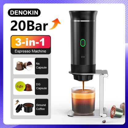 Máquina De Espresso Portátil Inalámbrica 3 En 1
